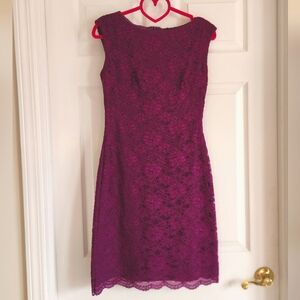 Ralph Lauren Rich Magenta Lace Dress